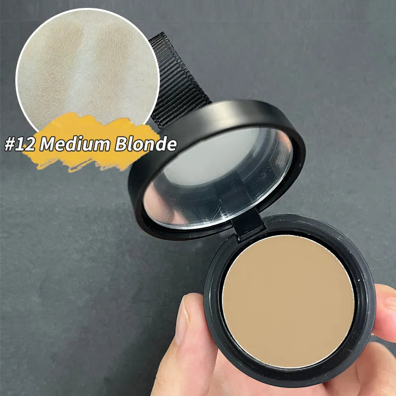 Hairline powder for shadow gap repair with 14 colour classifications including ash brown, auburn, black, and dark blonde