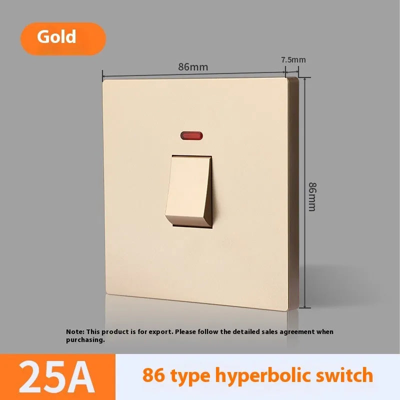 Curved rack wall switch with light panel indicator for water heater and air conditioner control