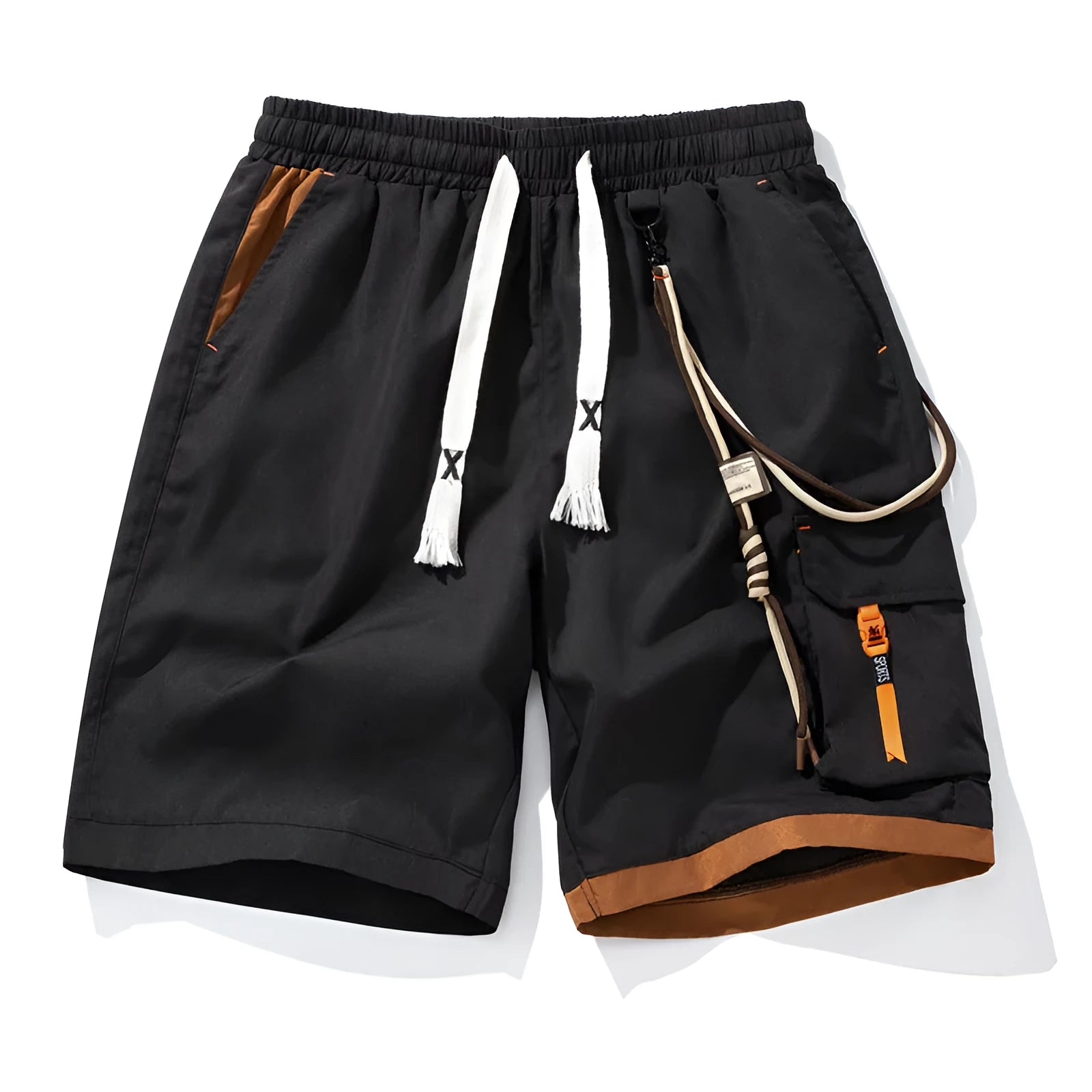 Men's plus size bamboo fibre sport shorts in loose fit with high waist and cropped length