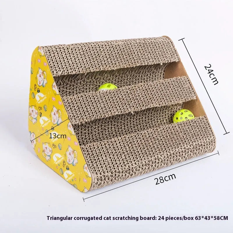Cat scratch board with corrugated paper surface in simple style design