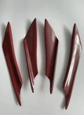 Four-piece carbon fibre pattern bumper blade kit for automotive installation