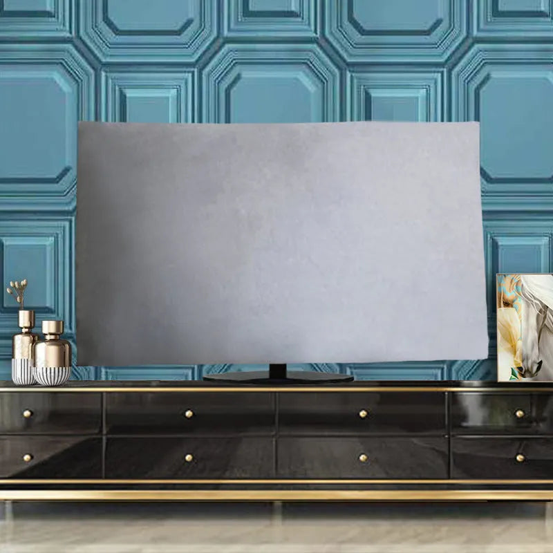 Velvet fabric television cover in pink, black, gray, khaki, dark green, and light blue colours for LCD screens.