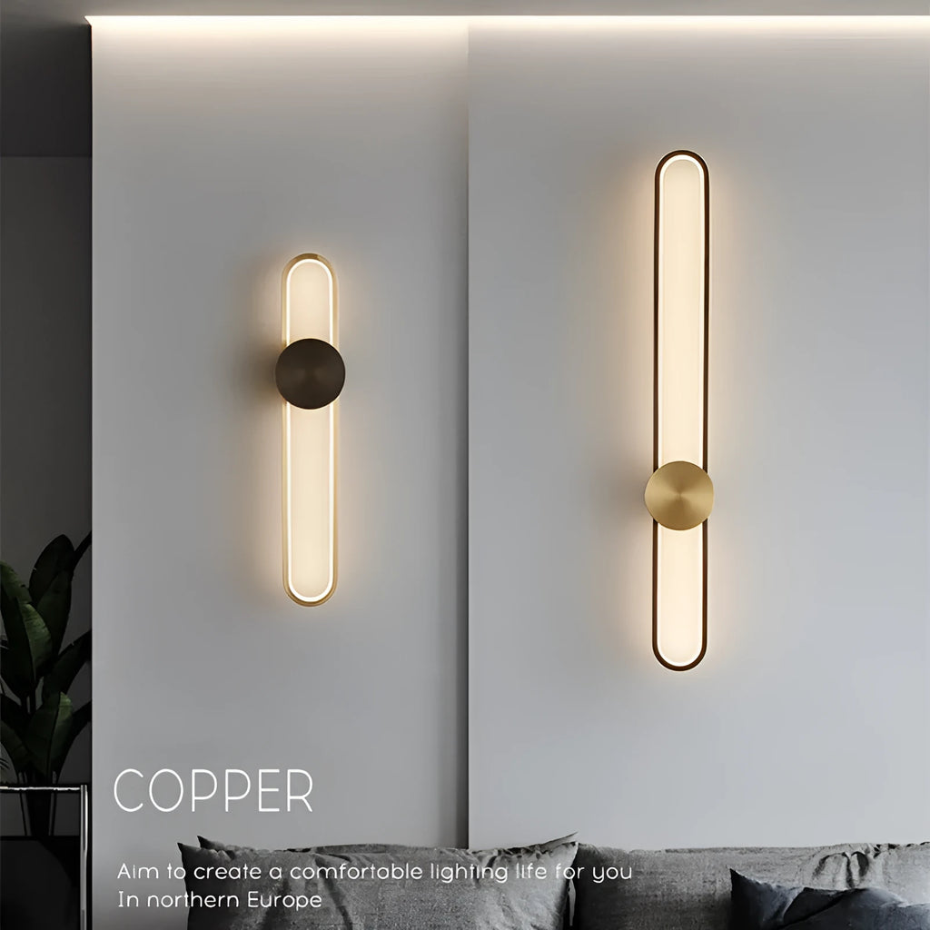 Modern minimalist iron wall lamp with 60cm diameter and warm LED light