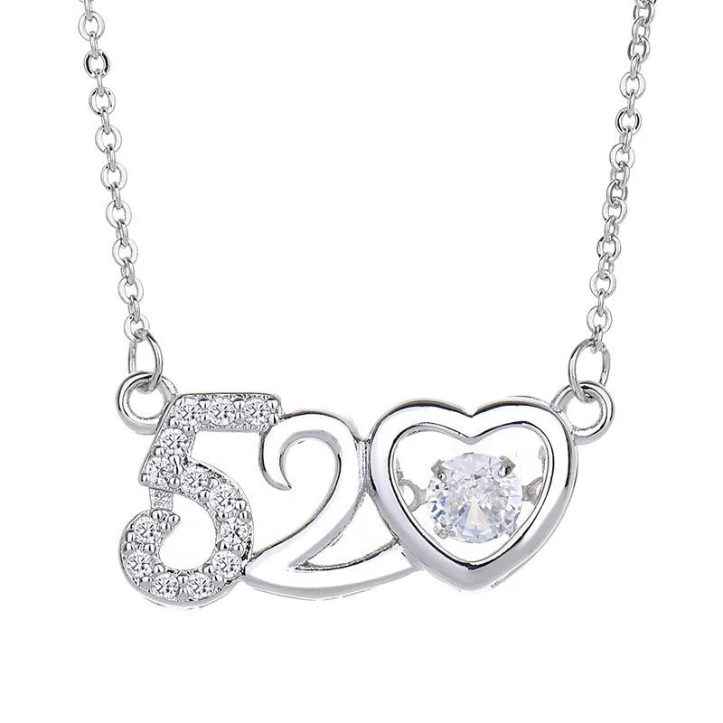 Sterling silver heart pendant necklace with crown detail on adjustable chain