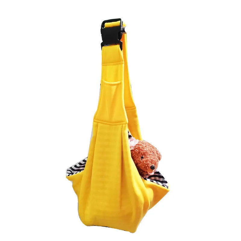 Folding cat messenger backpack with mesh panels shown in one of six colour options.