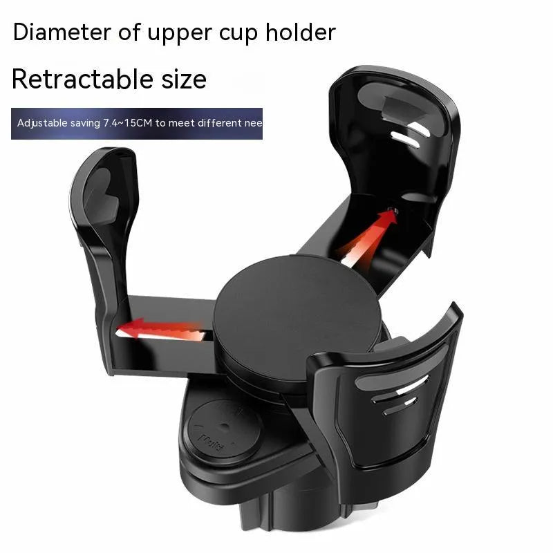 Second generation car cup holder modification kit with ABS plastic construction in carbon fibre pattern finish