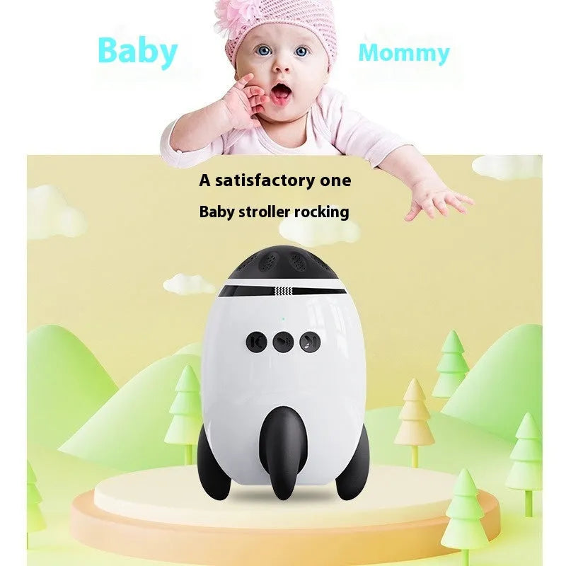 White baby stroller shaking device with Bluetooth and white noise functions for infant comfort