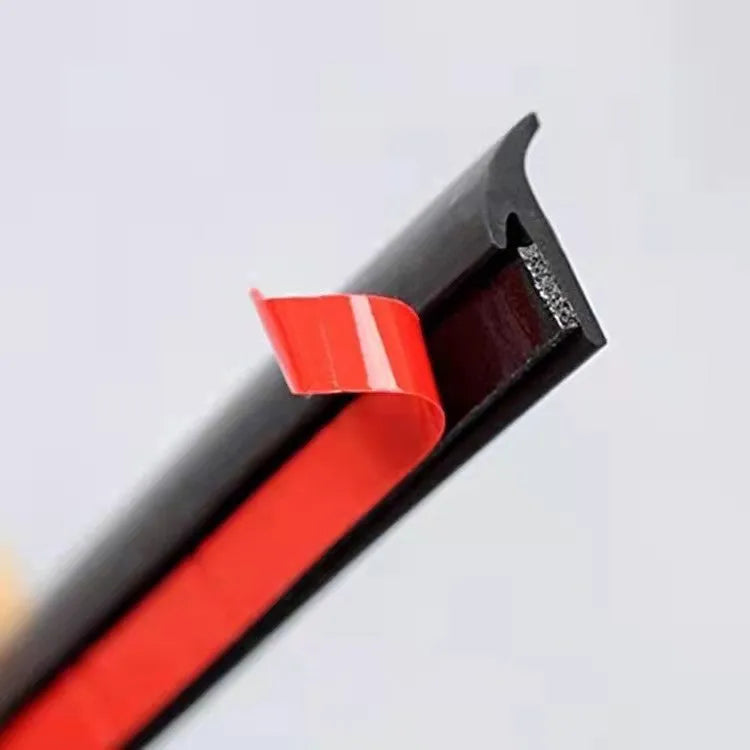 TPE rubber seal strip gap filler in black and white colours showing 5-metre roll and single metre length options