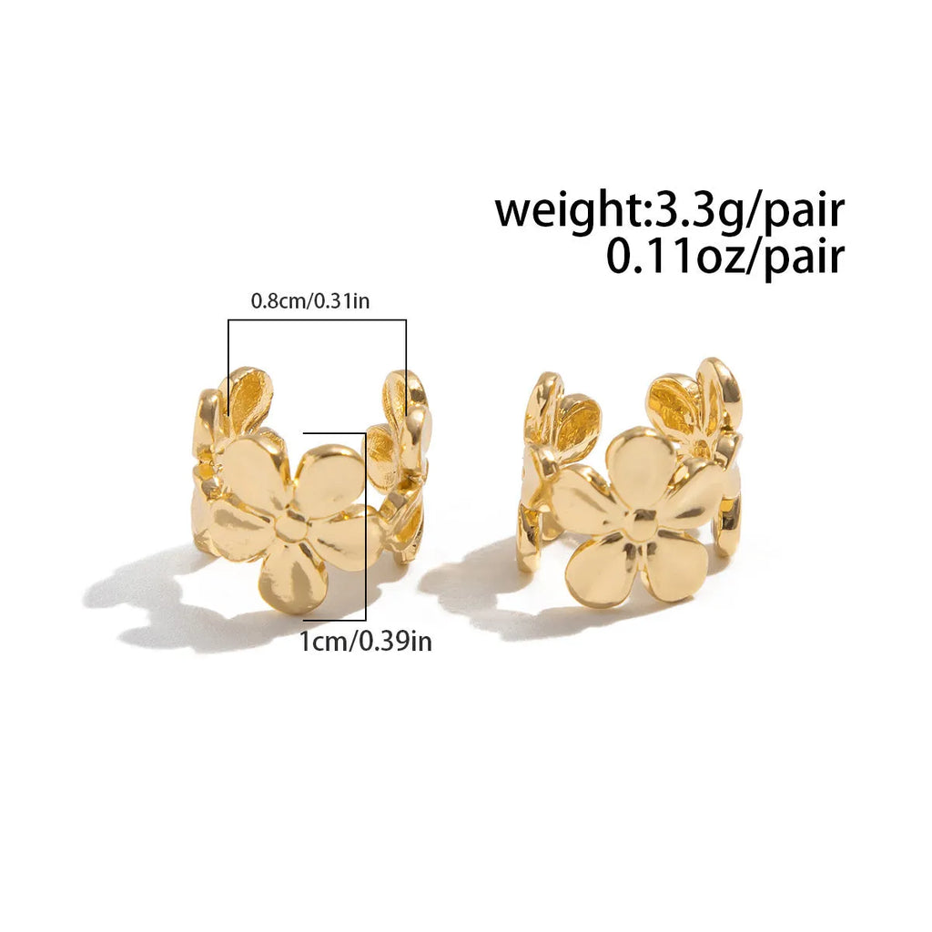 Gold starfish and conch design alloy earrings for women with electroplated finish
