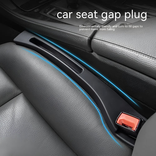 Plastic car seat gap storage organiser with handle in black or brown colour