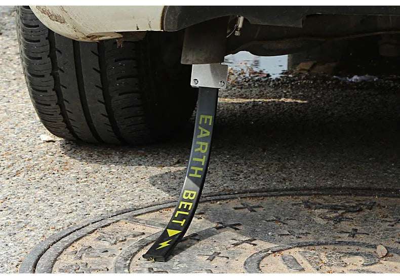 Black car electrostatic grounding chain with rubber housing and copper wire, 370mm length for vehicle static discharge