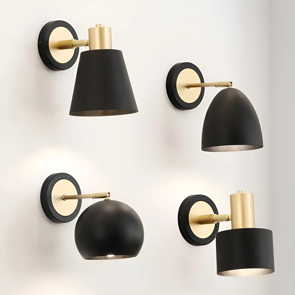Nordic-style iron wall lamp with adjustable light colours for bedside or living room use