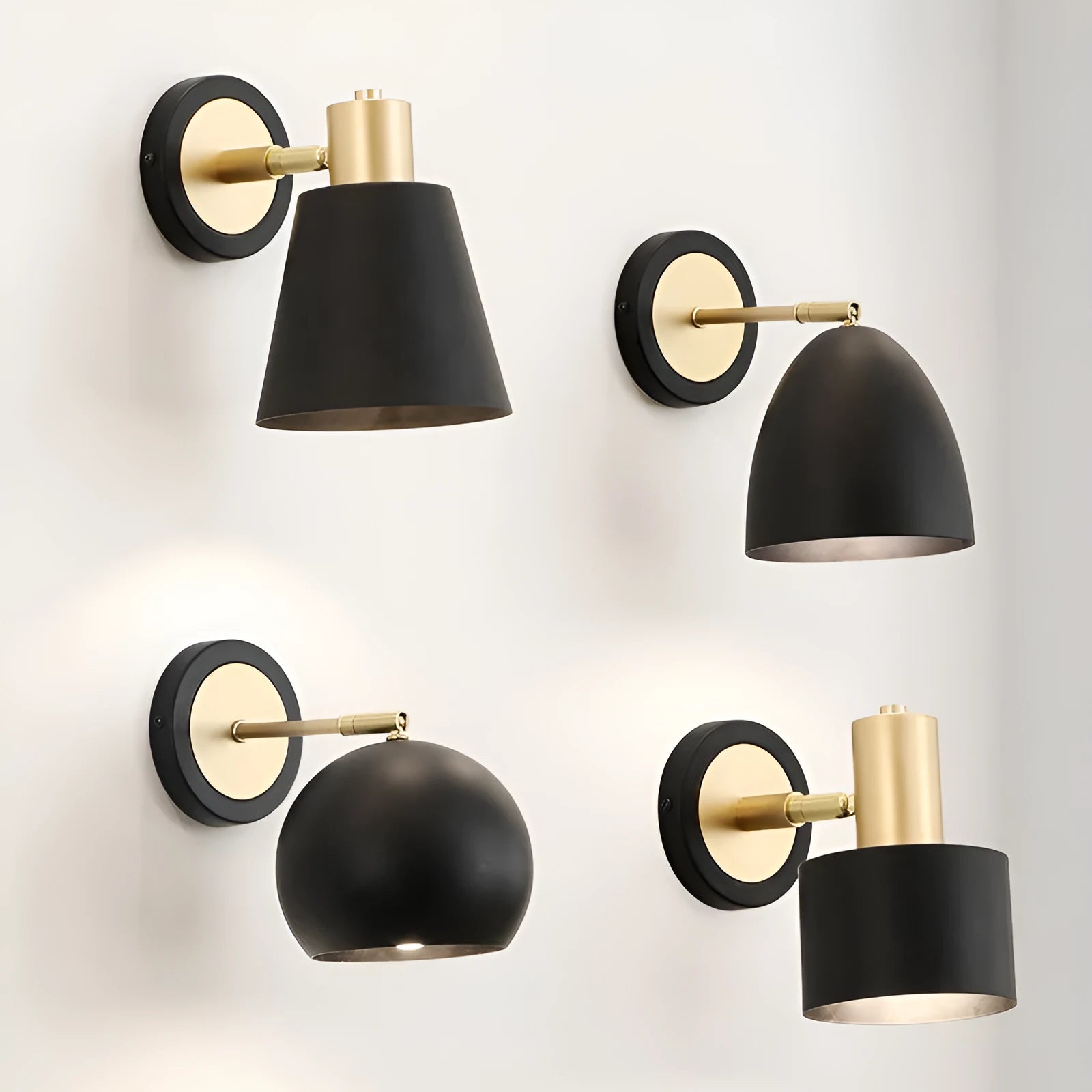 Nordic-style iron wall lamp with adjustable light colours for bedside or living room use