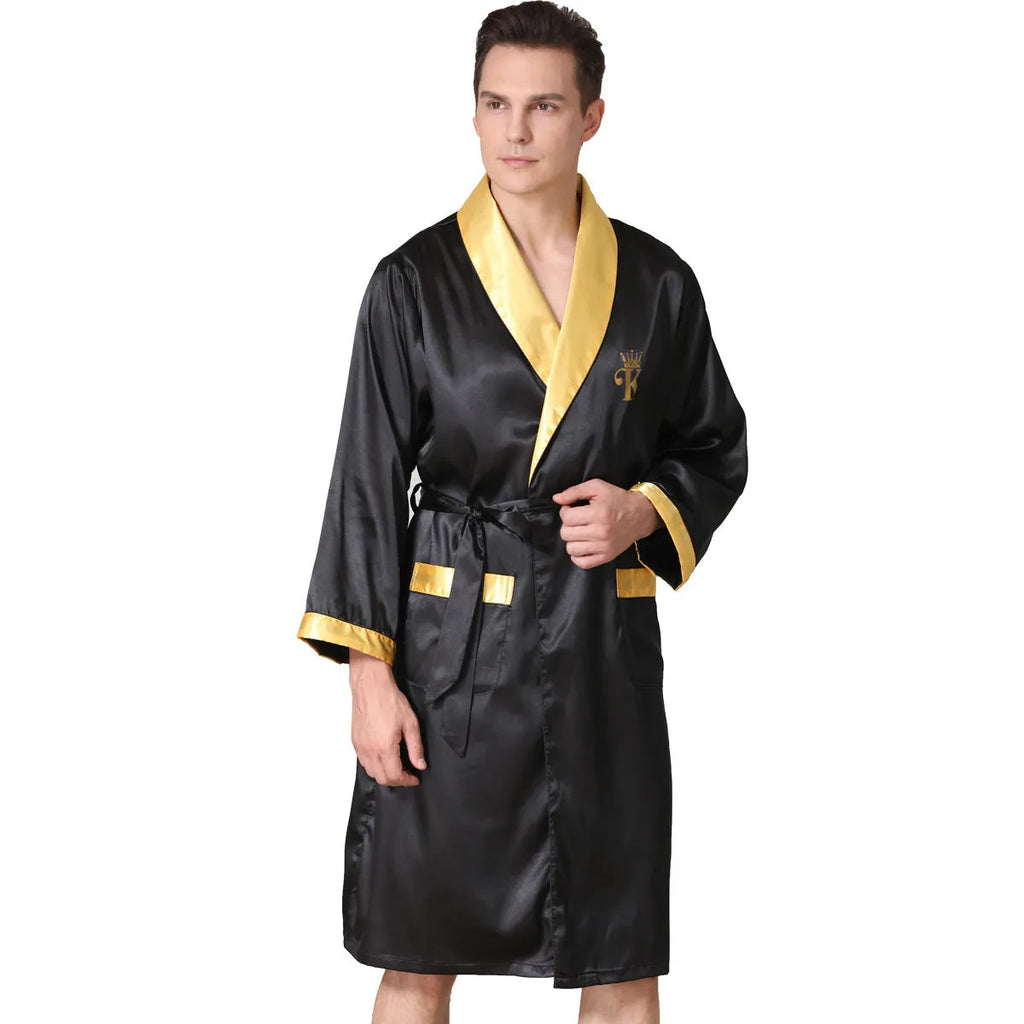 Men's rayon summer bathrobe nightgown in six colour options with continental sizing