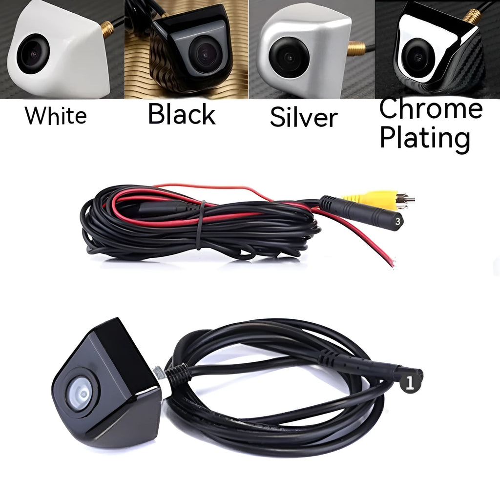 Black screw plug-in HD car night vision waterproof rearview camera with metal shell