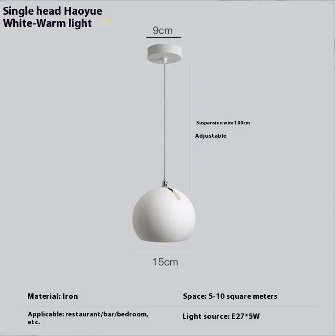 Post-modern ball chandelier table lamp in Moon White or Obsidian Black finish, available in single-head or three-head configurations.
