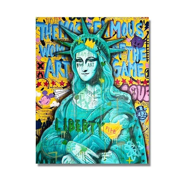 Frameless canvas graffiti abstract street poster spray painting art in size 40x50cm style A1