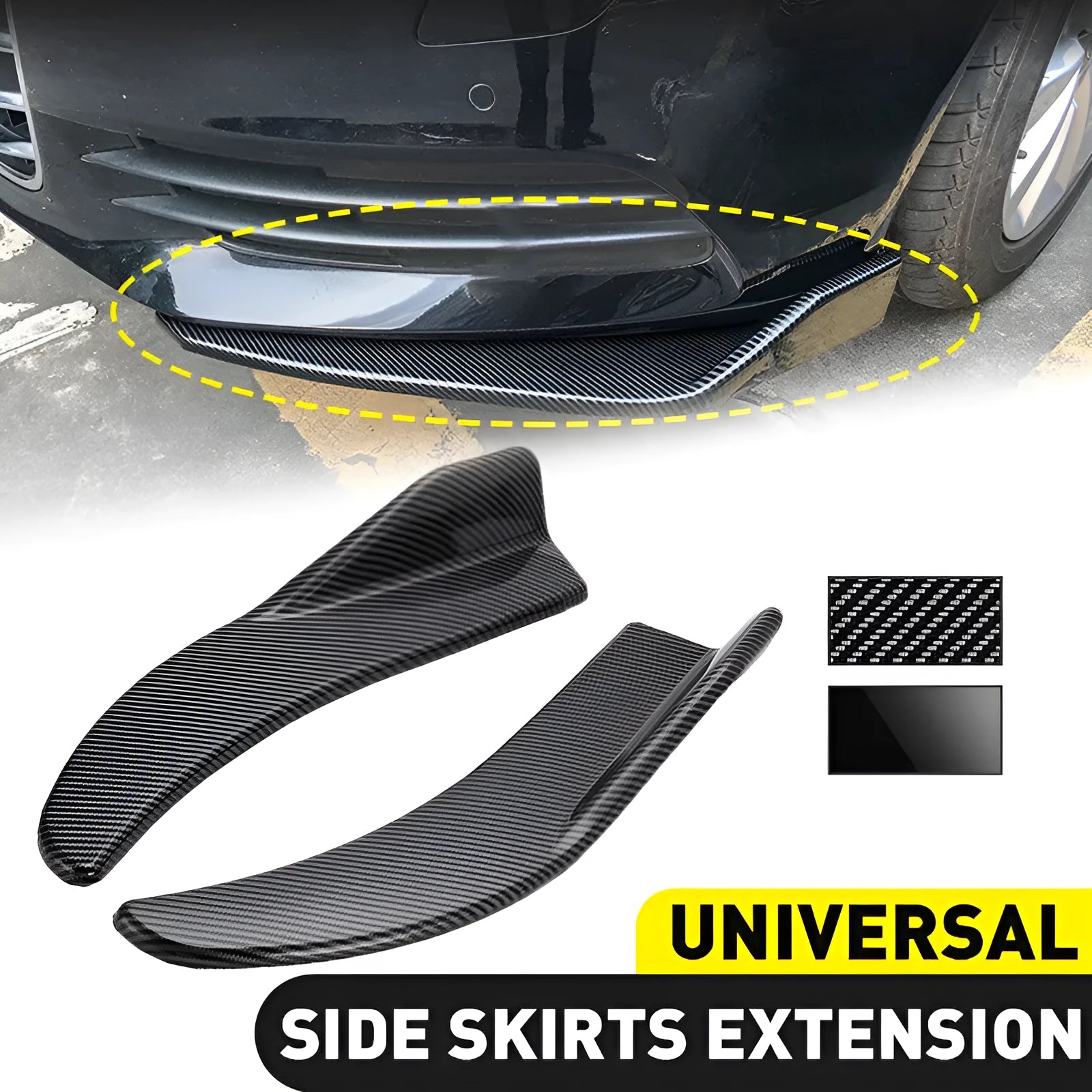 Front and rear carbon fibre car deflector spoiler for General Motors vehicles