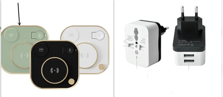15W wireless magnetic charger with desk lamp base and Type-C cable in black, green, or white