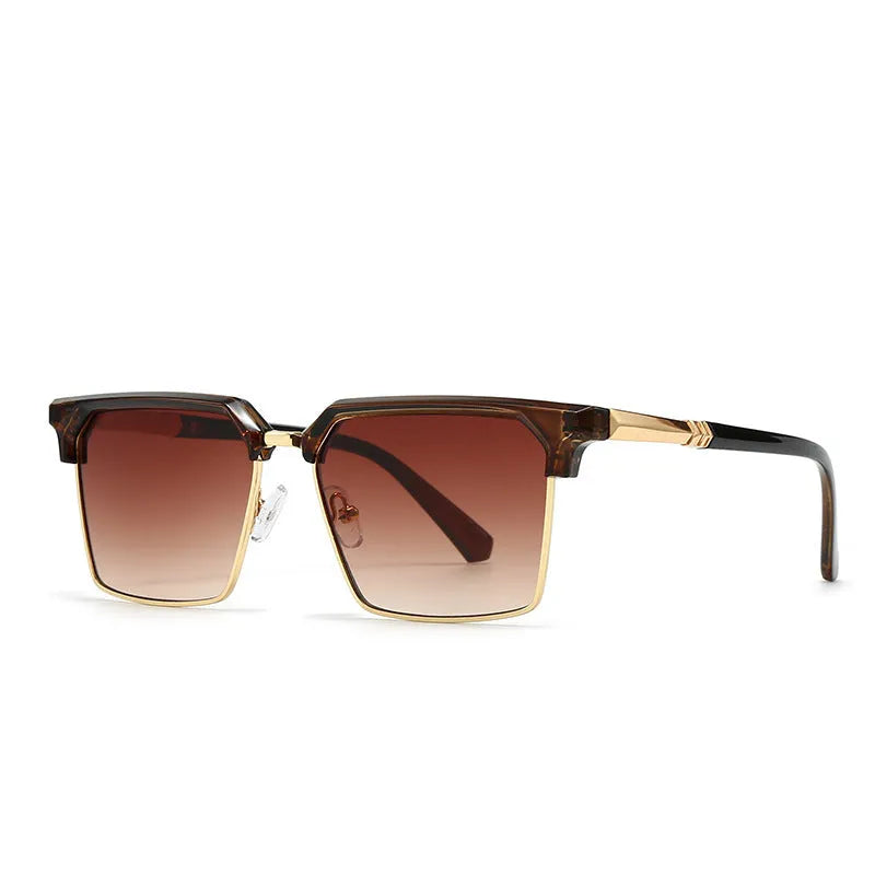 Men's square plastic frame sunglasses showing box-style design with multiple colour options