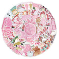 50 pack waterproof Christmas decoration stickers with cute designs for cars and electronics