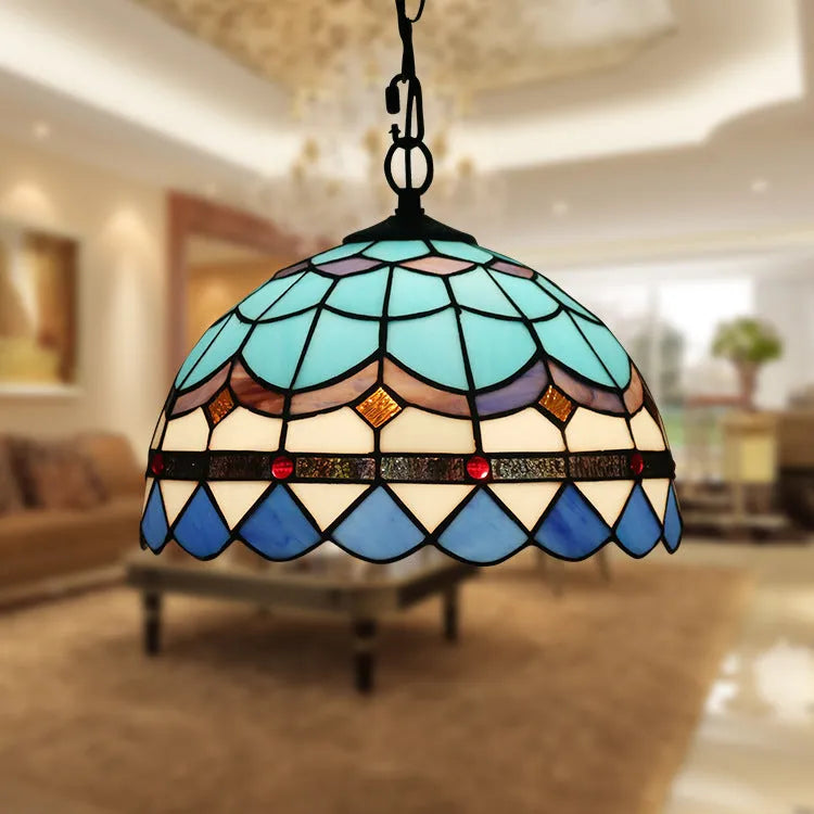 European retro baroque chandelier with coloured glaze finish and abstract design