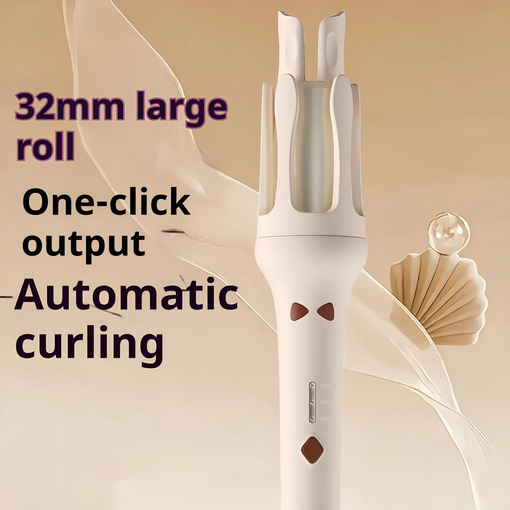 32mm automatic hair curler in white or chigo colours with US and EU plug adapters