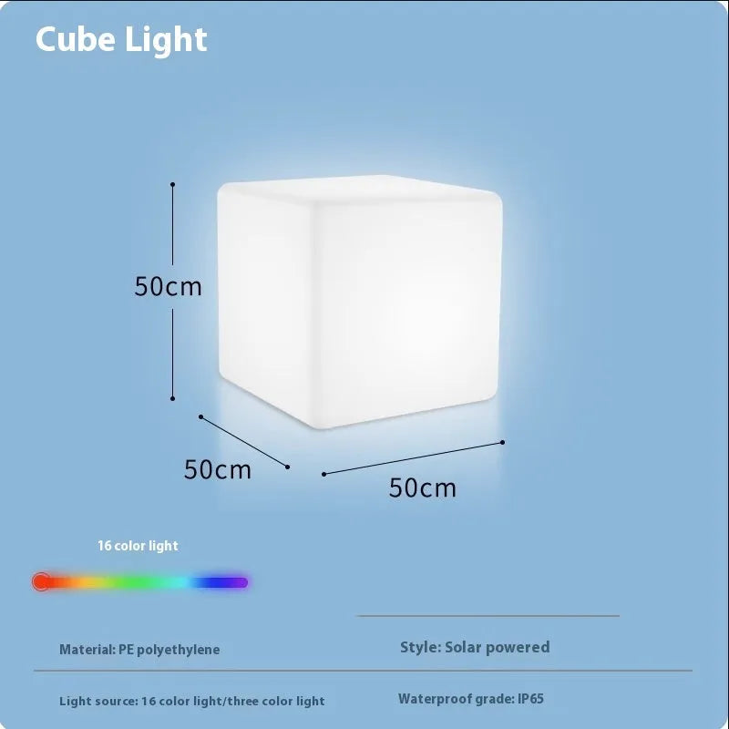 Square LED cube stool light outdoor garden waterproof with modern simple design