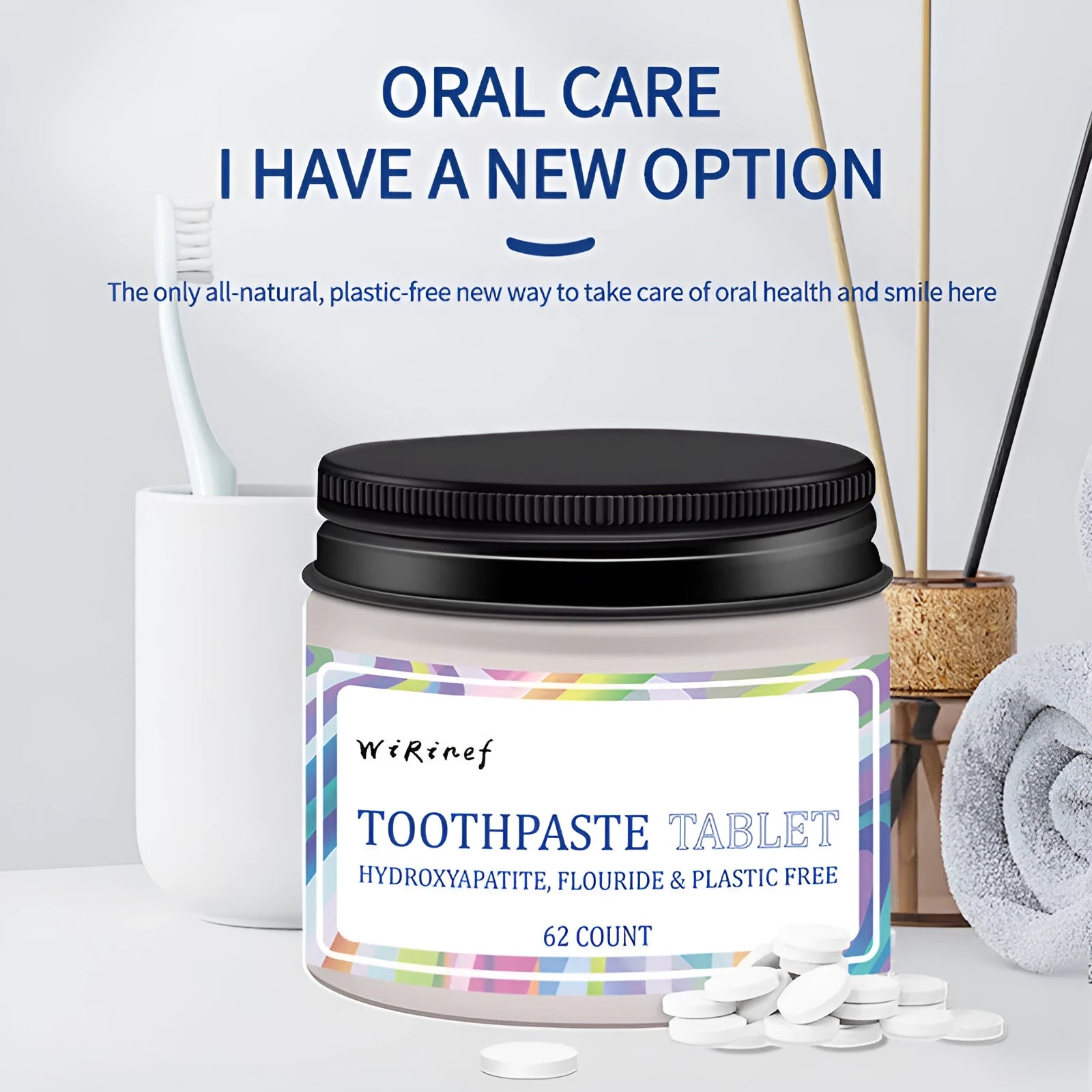 62 solid toothpaste tablets in TP19 flavour for portable oral care