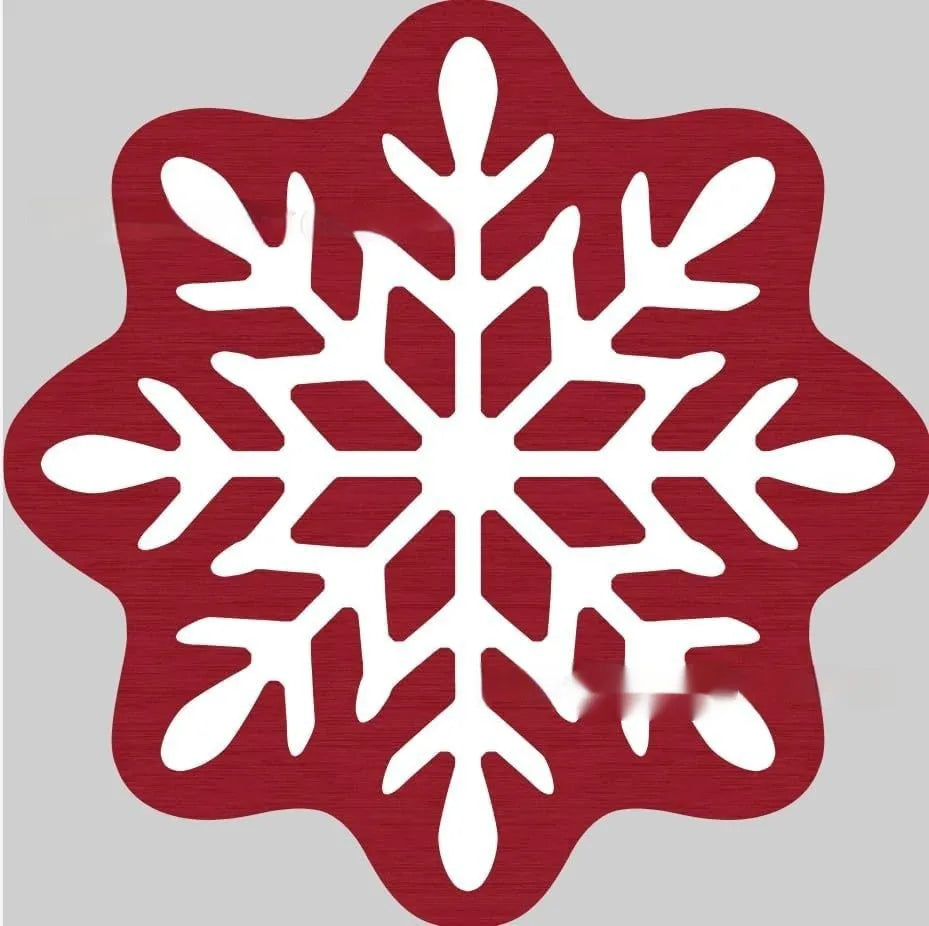 Christmas round pad polyester carpet mat in festive printed design on floor.