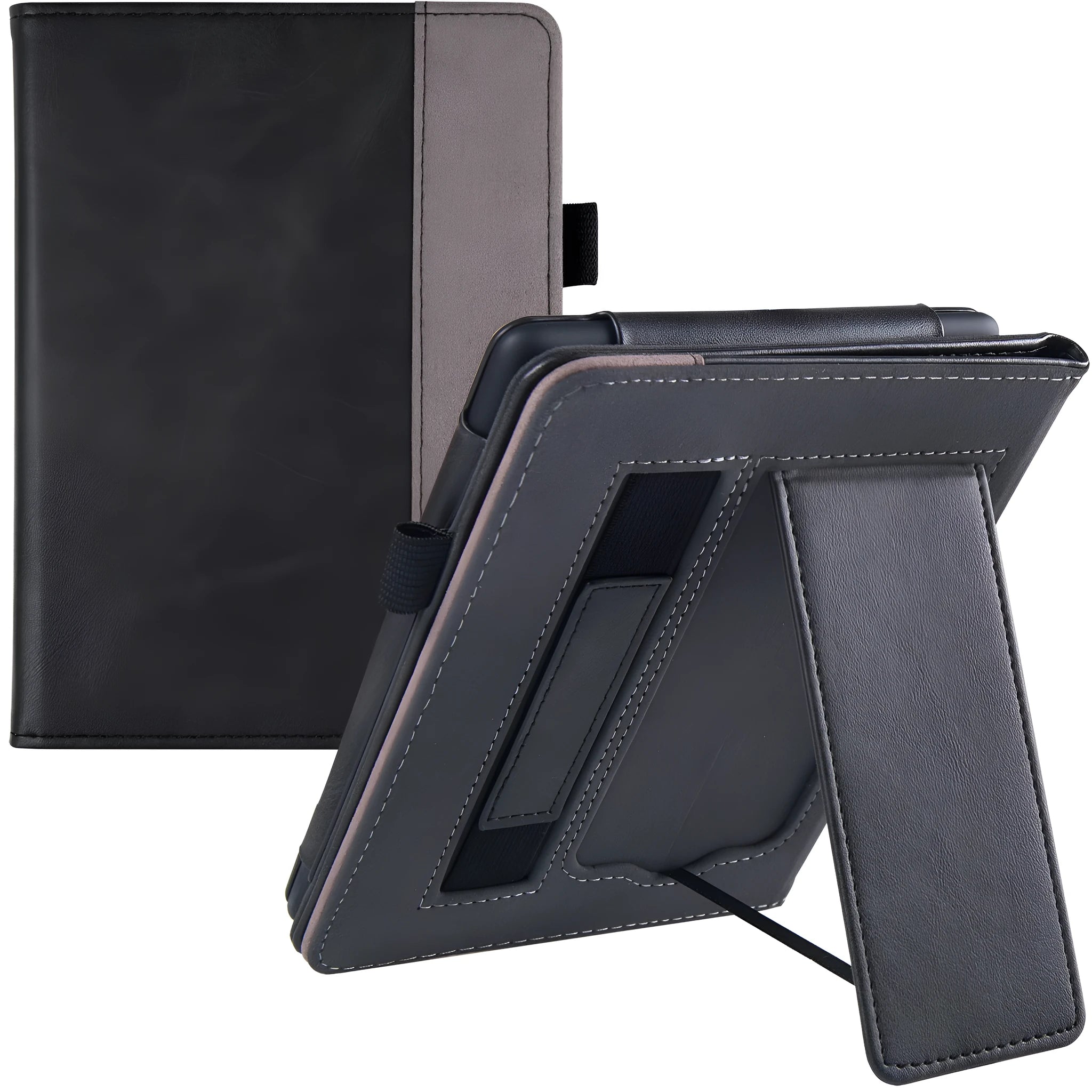 Kindle Paperwhite 11 fabric case with wrist strap bracket in calf leather construction