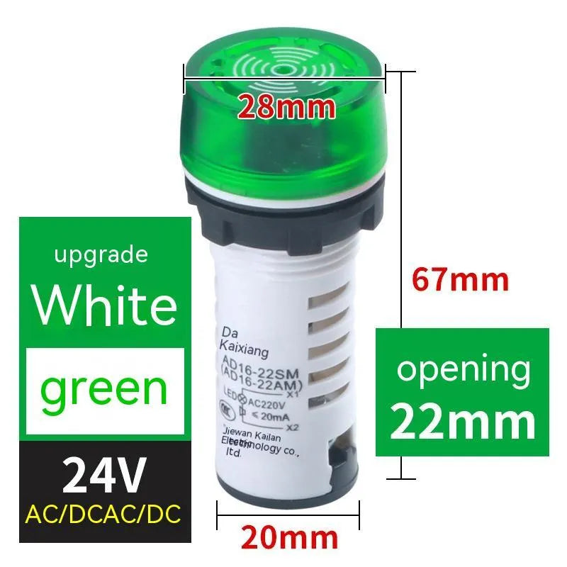 Red AD16-22SM 22mm round flashing sound and light buzzer for panel mounting