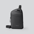 Men's elegant black lightweight Oxford cloth crossbody bag with reinforced stitching