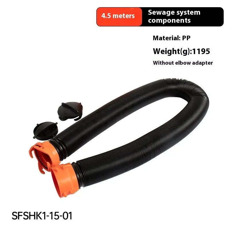 90 degree rotary elbow joint sewage hose shown in 4.5 metre and 6 metre lengths