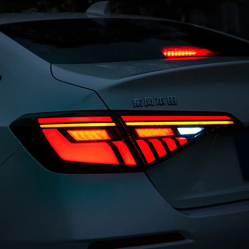 Black and red LED taillight assembly for 11th Generation Honda Civic