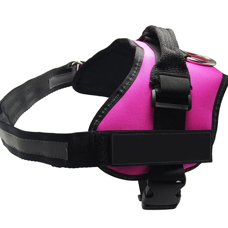 Reflective adjustable dog harness with no-pull chest strap in multiple colour options