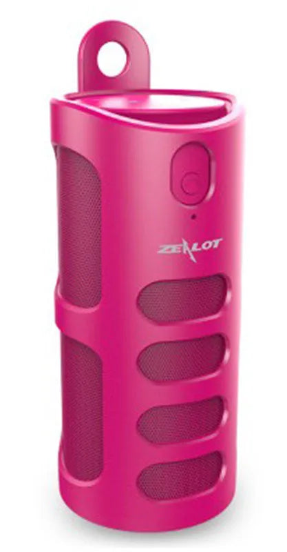 Compact wireless Bluetooth speaker in black, blue, or red with 4000mAh battery and noise reduction technology