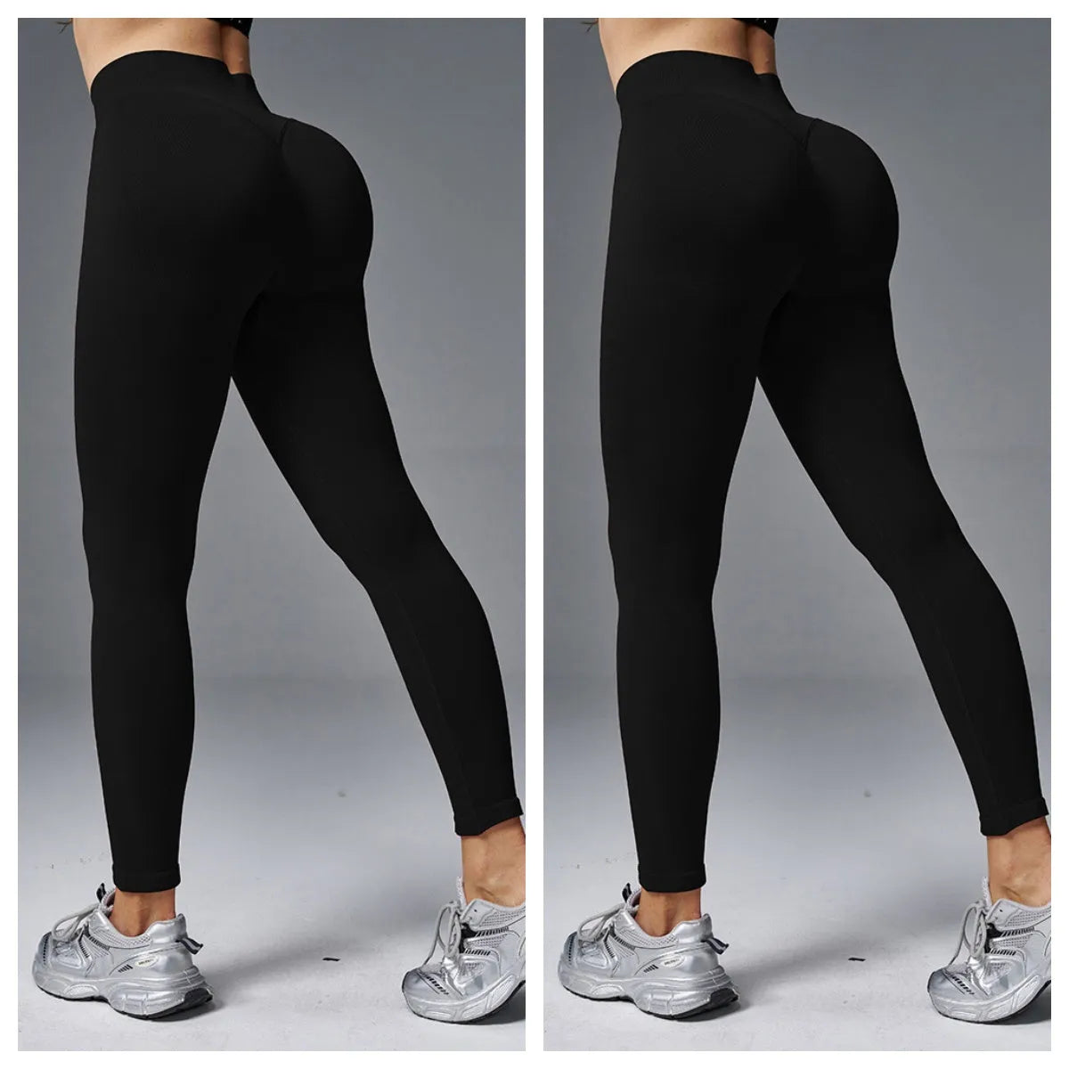 Peach Hip Tight Mid Waist Yoga Pants in cotton blend fabric, shown in a solid colour.