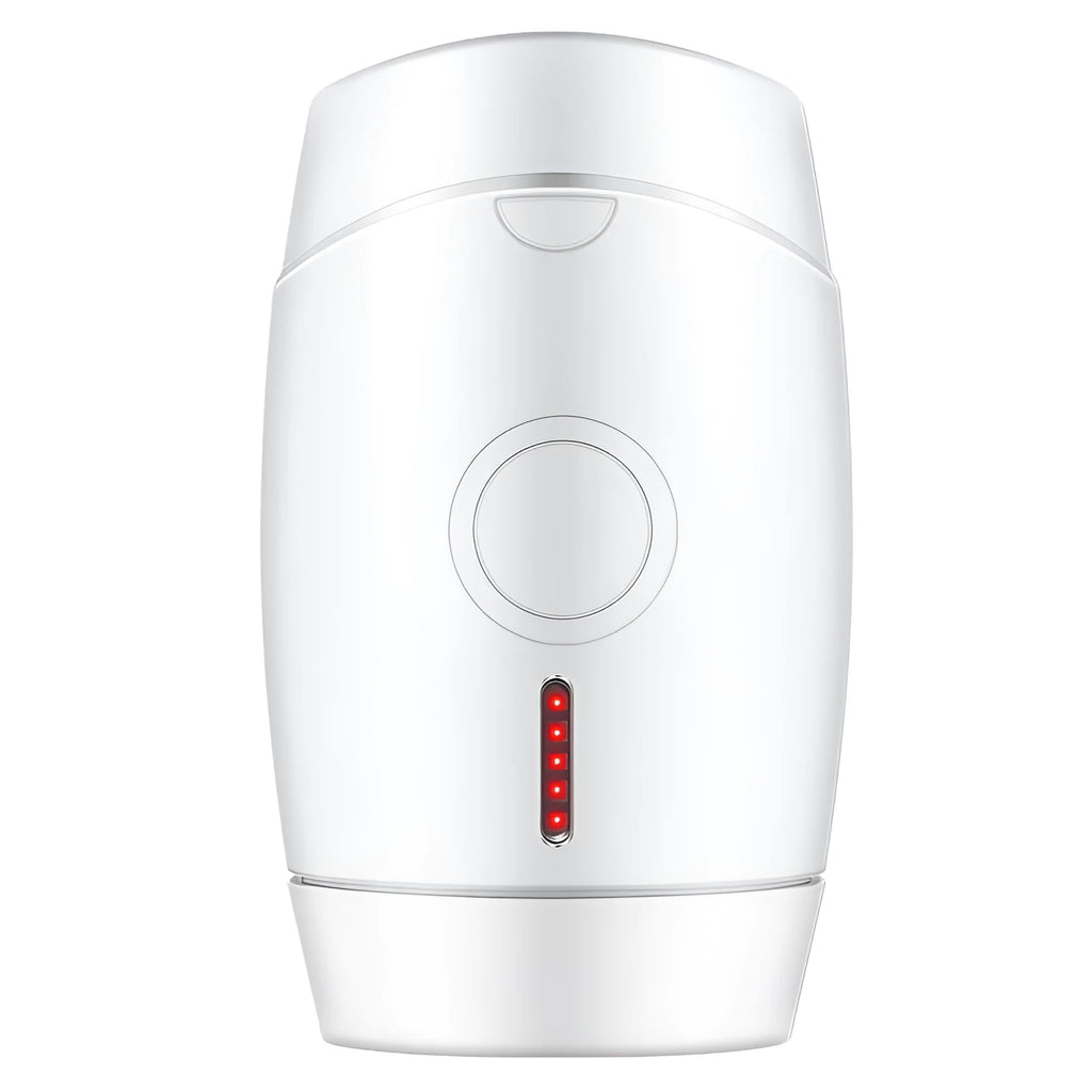 White home laser hair removal instrument with display screen and adjustment buttons