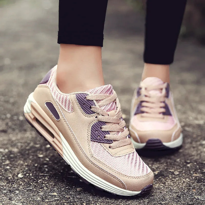 Women's casual shoes with 3.5cm low heel in beige orange, grey, and pink purple colour options