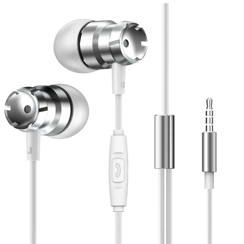 Metal turbo in-ear headphones with microphone and 3.5mm plug in various colours