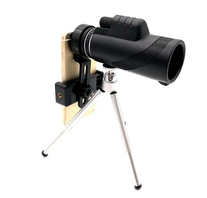 Black HD 40x60 mobile phone monocular telescope with 40x magnification and waterproof design