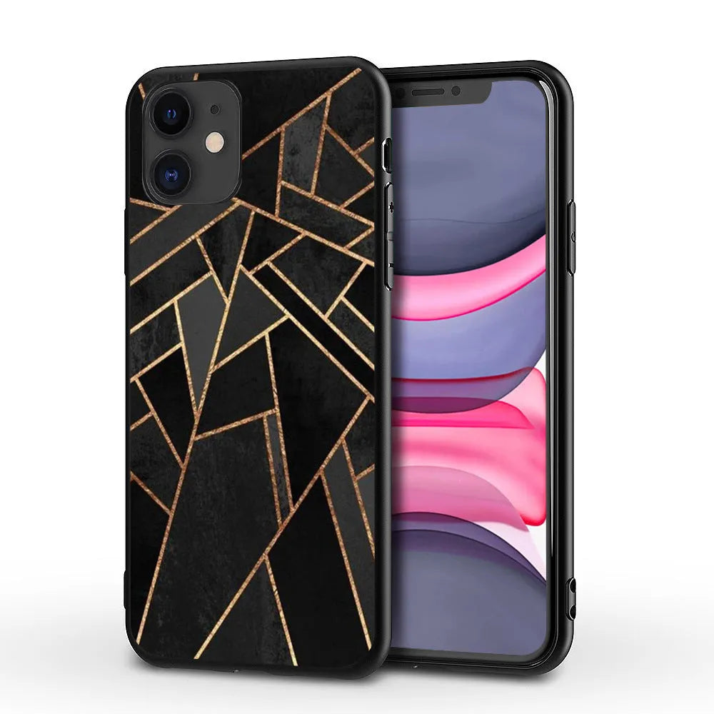 Marble pattern phone case for iPhone with waterproof and drop-resistant protection
