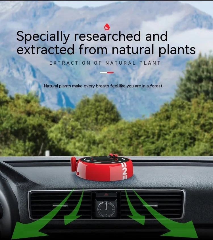 Round car model aromatherapy decoration in plastic construction with modern styling