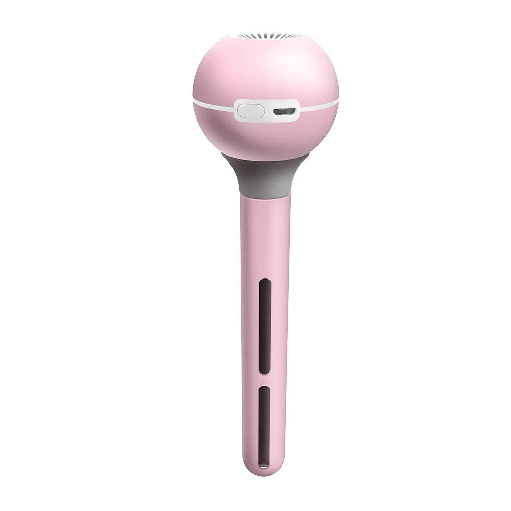 Columnar magic wand humidifier in pink or white with 1 litre tank and USB cable