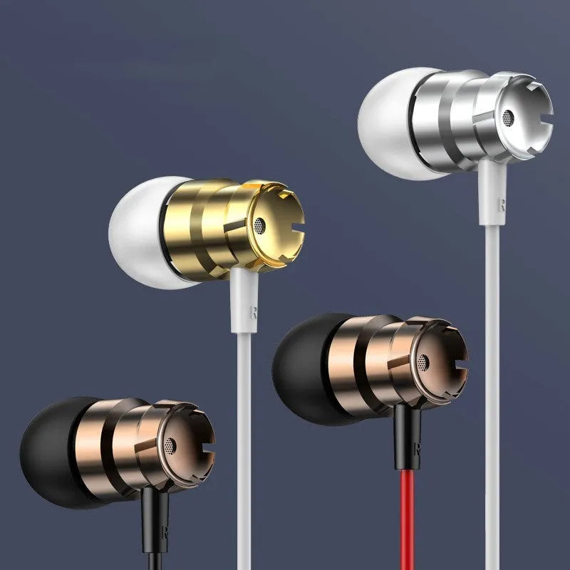 Metal turbo in-ear headphones with microphone and 3.5mm plug in various colours