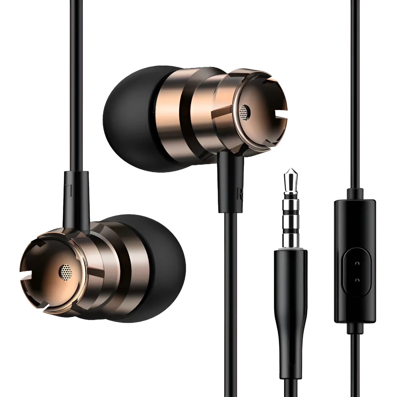 Metal turbo in-ear headphones with microphone and 3.5mm plug in various colours