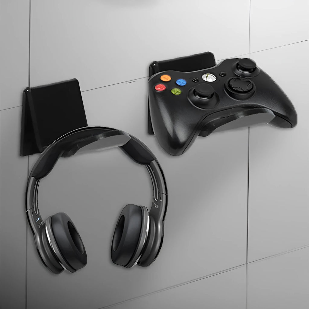 Universal game controller mounting bracket in black, white and transparent colours