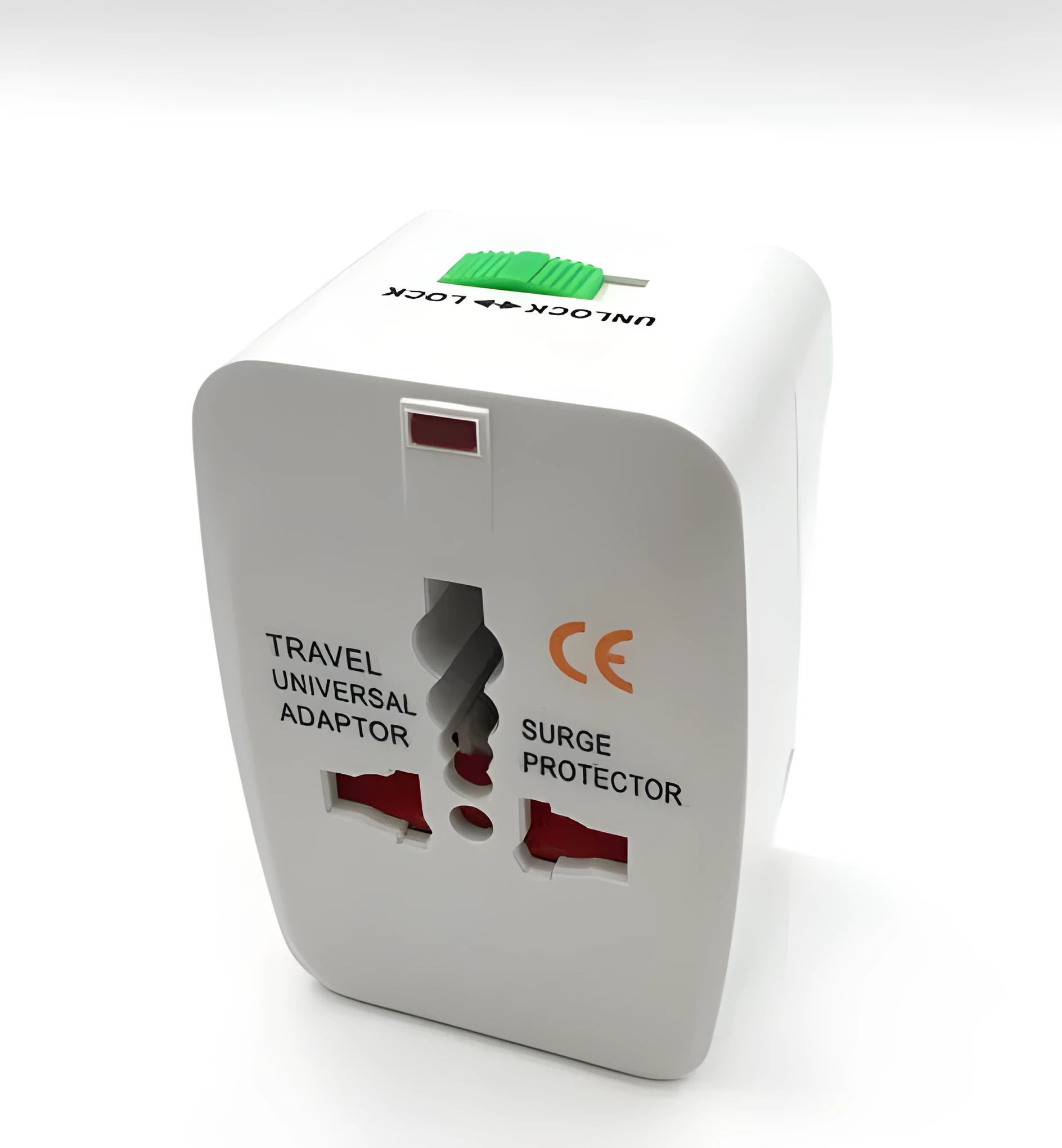 Universal travel adapter plug showing multi-country socket compatibility for mobile charging