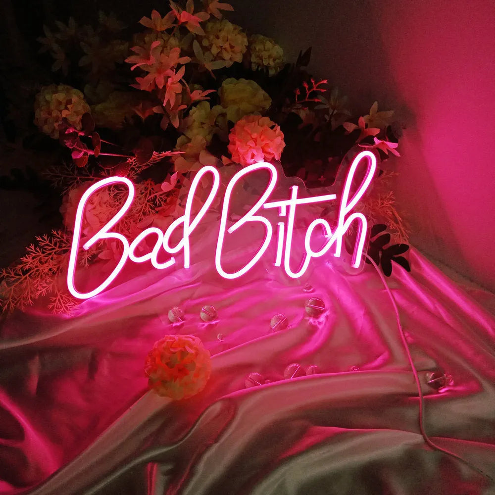 USB-powered dimmable acrylic LED letter-shaped neon light in one of five colour styles.